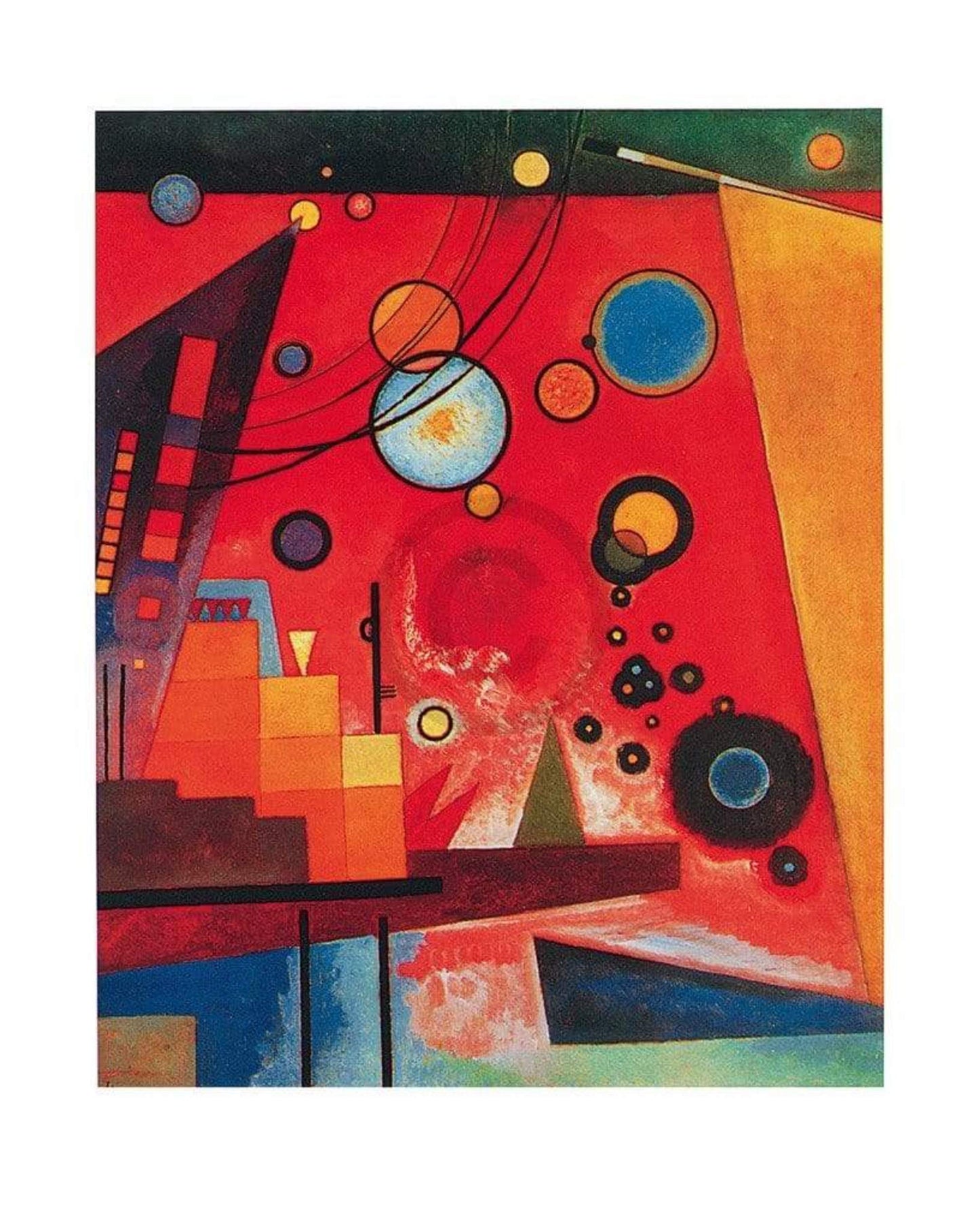 Kunstdruck Wassily Kandinsky - Schweres Rot 40x50cm