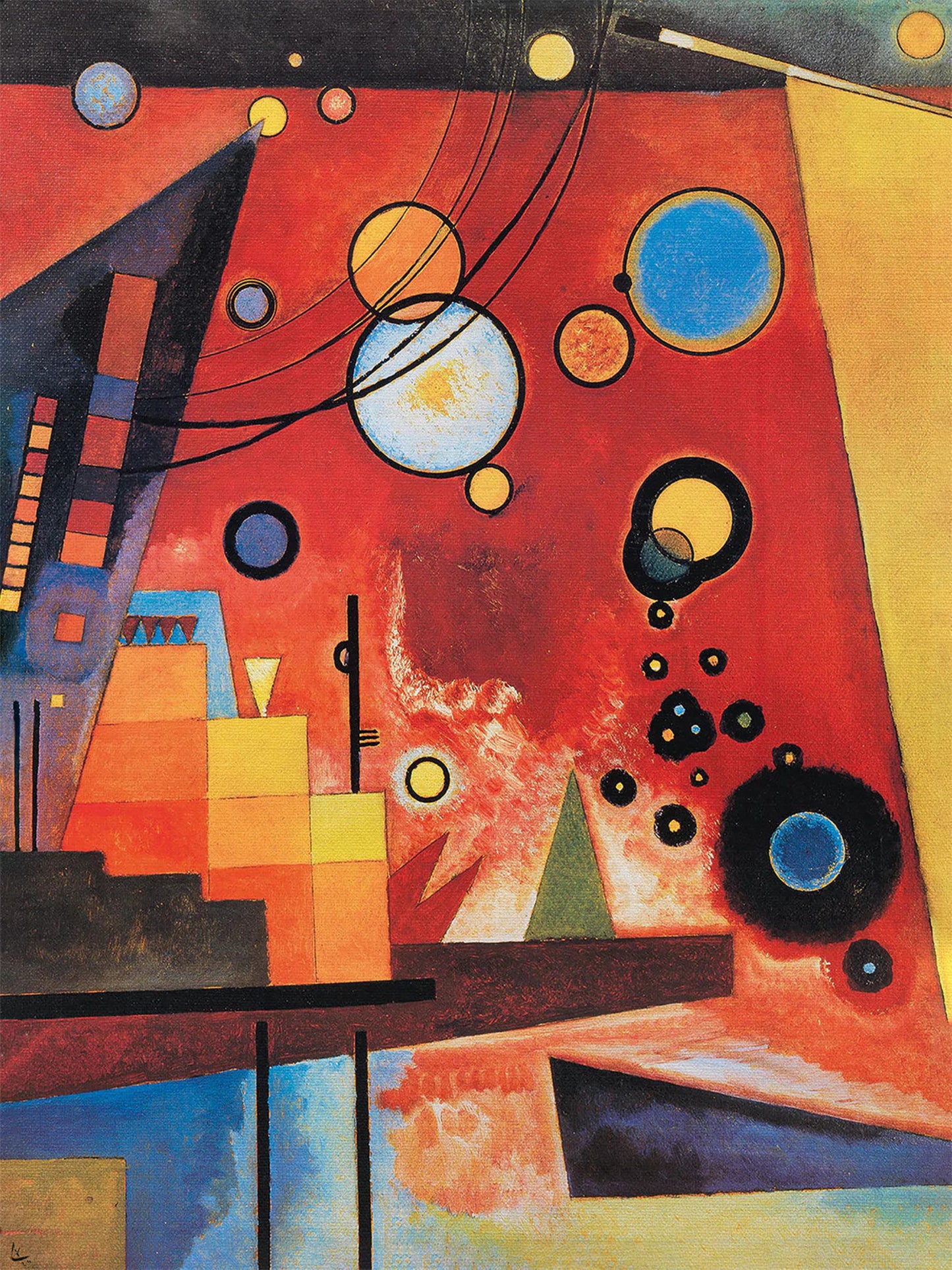 Kunstdruck Wassily Kandinsky - Schweres Rot 60x80cm