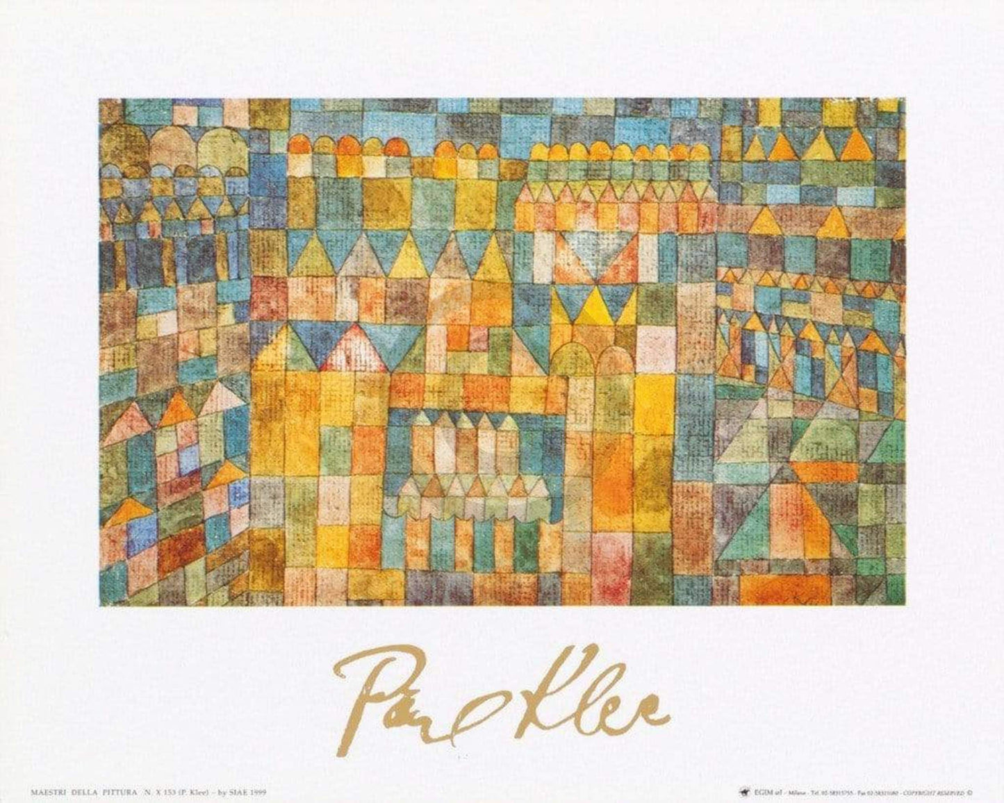 Kunstdruck Paul Klee - Tempelviertel von Pert, 1928 30x24cm