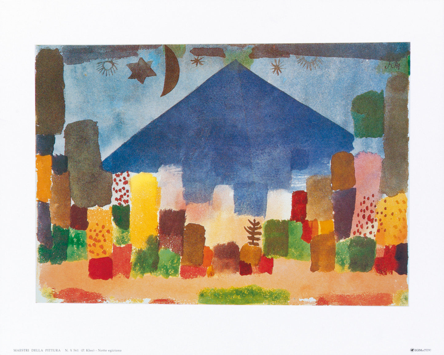 Kunstdruck Paul Klee - Notte egiziana 30x24cm