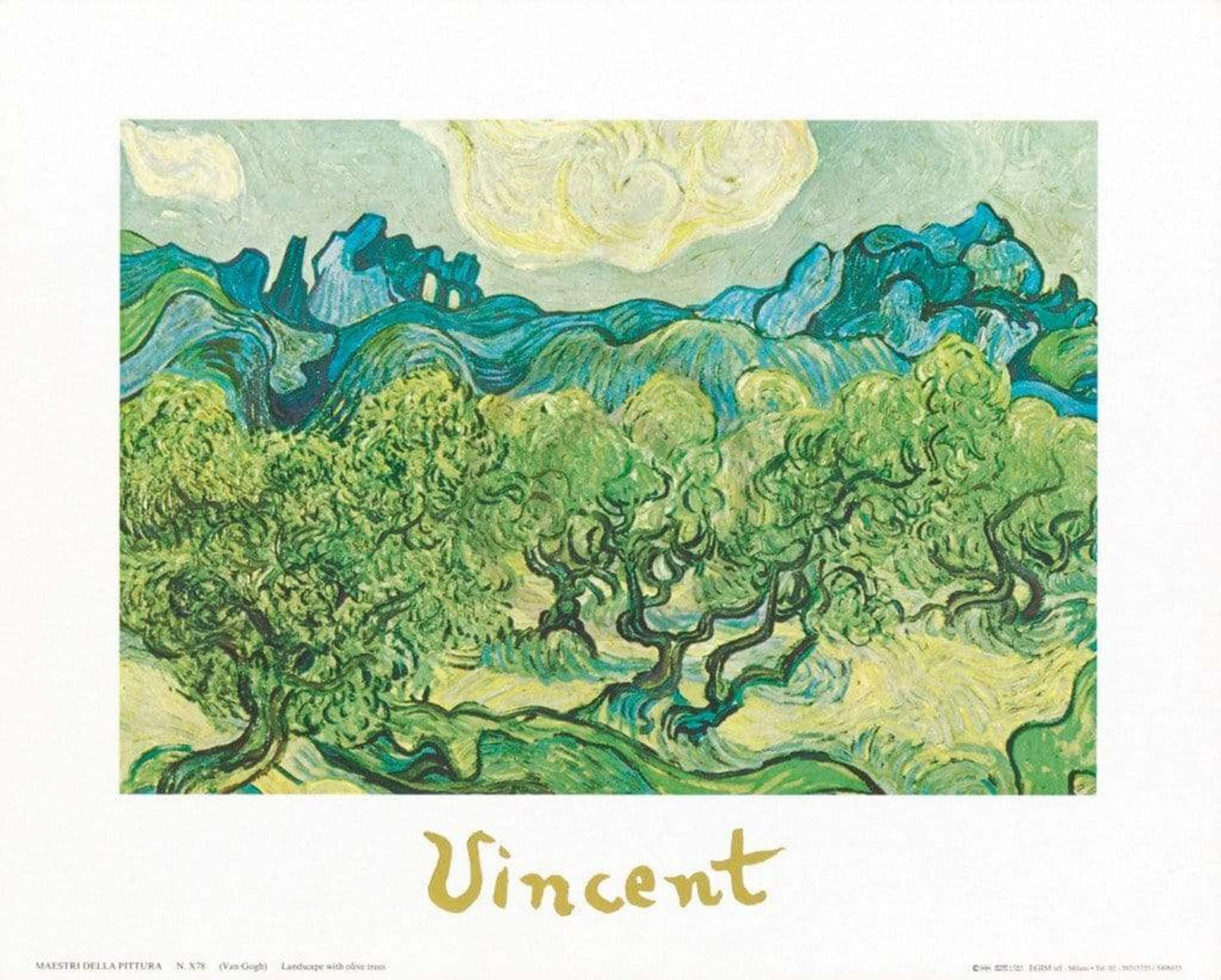 Kunstdruck Vincent Van Gogh - Landscapes with olive trees 30x24cm