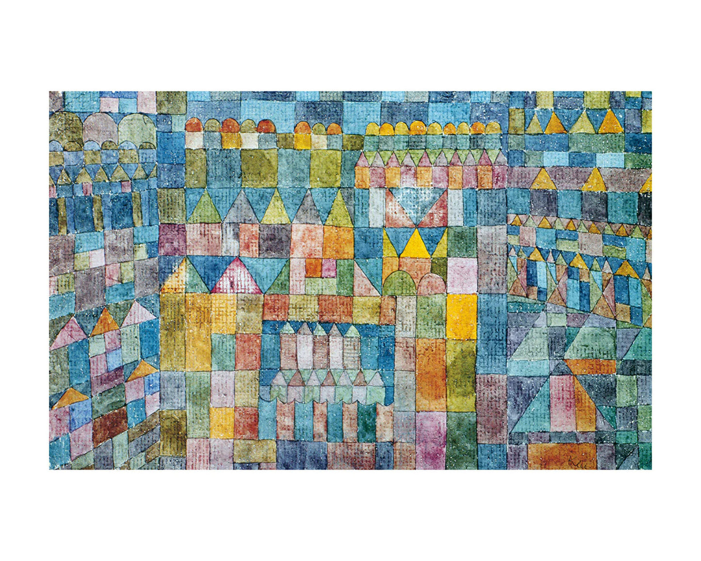 Kunstdruck Paul Klee - Tempelviertel von Pert, 1928 50x40cm