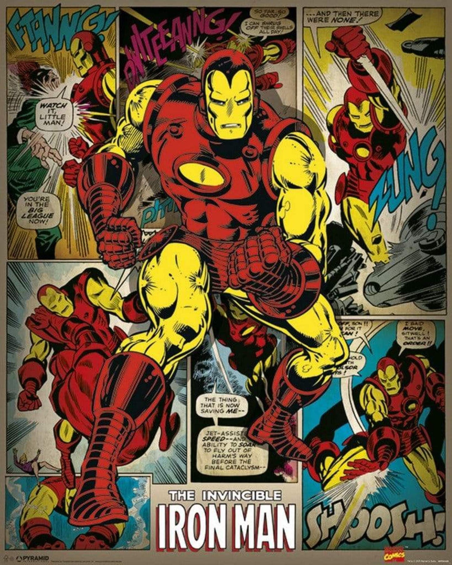 Poster Marvel Comics Iron Man Retro 40x50cm