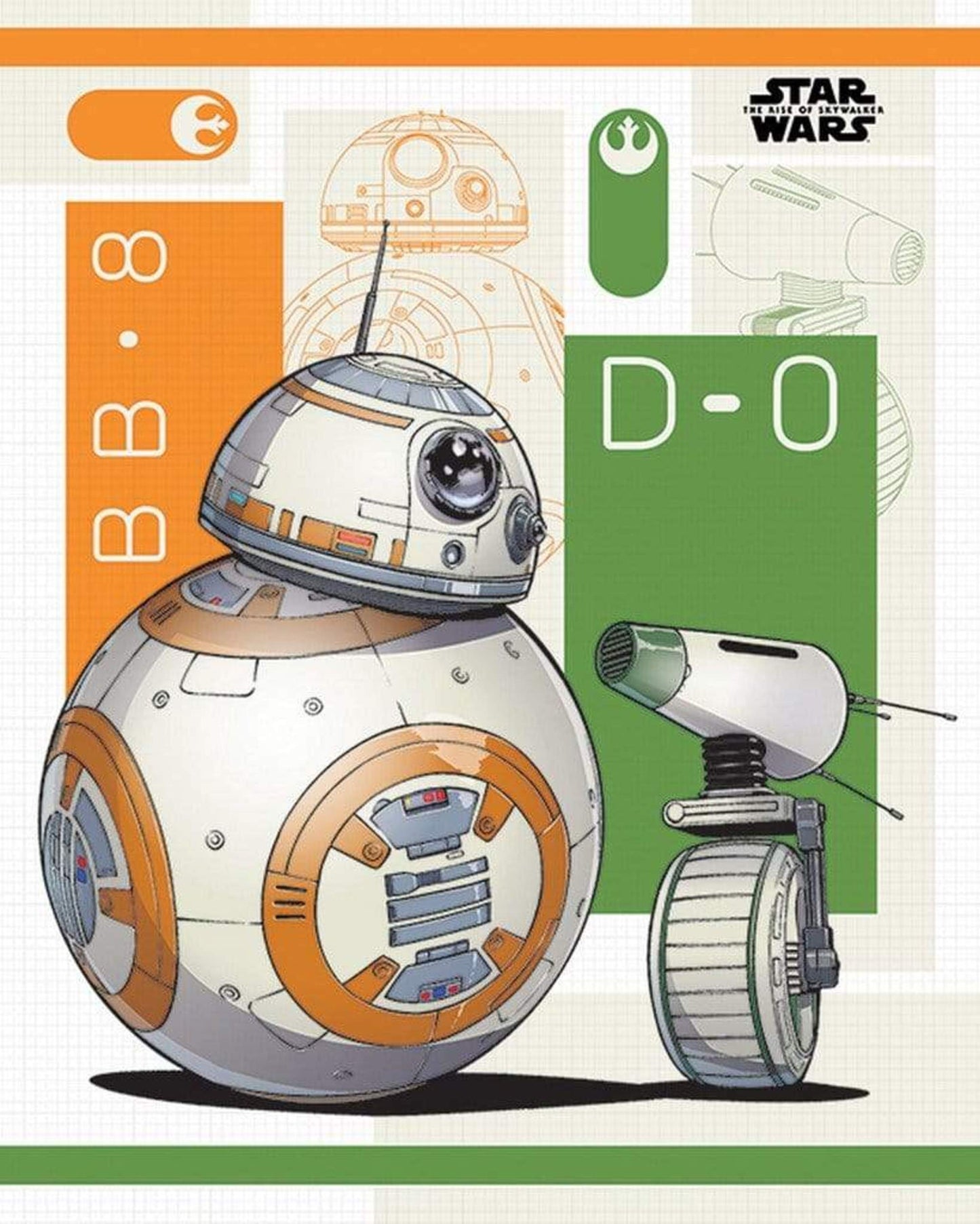 Poster Star Wars The Rise of Skywalker BB-8 and D-0 40x50cm
