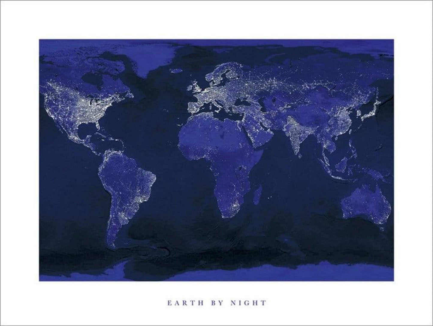 Kunstdruck Earth by Night 80x60cm
