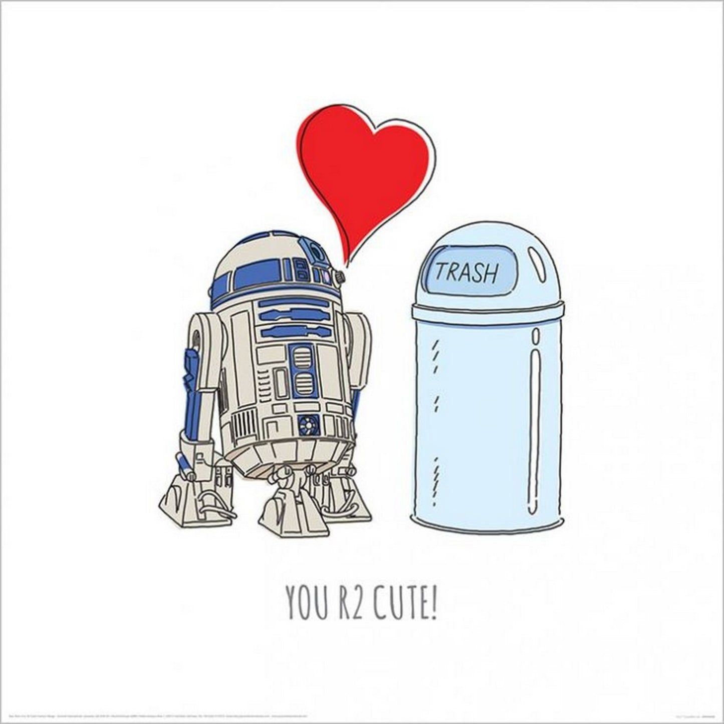 Kunstdruck Star Wars - You R2 Cute 40x40cm