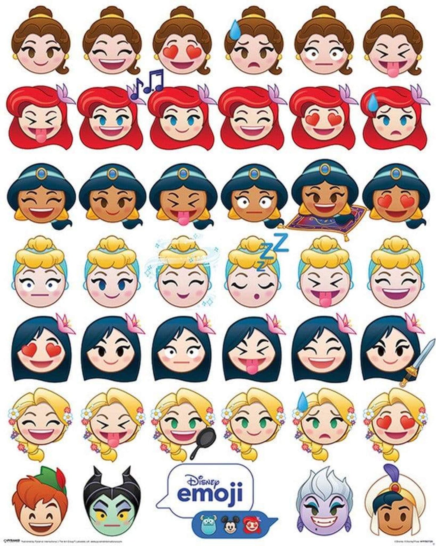 Poster Disney - Emoji Princess Emotions 40x50cm