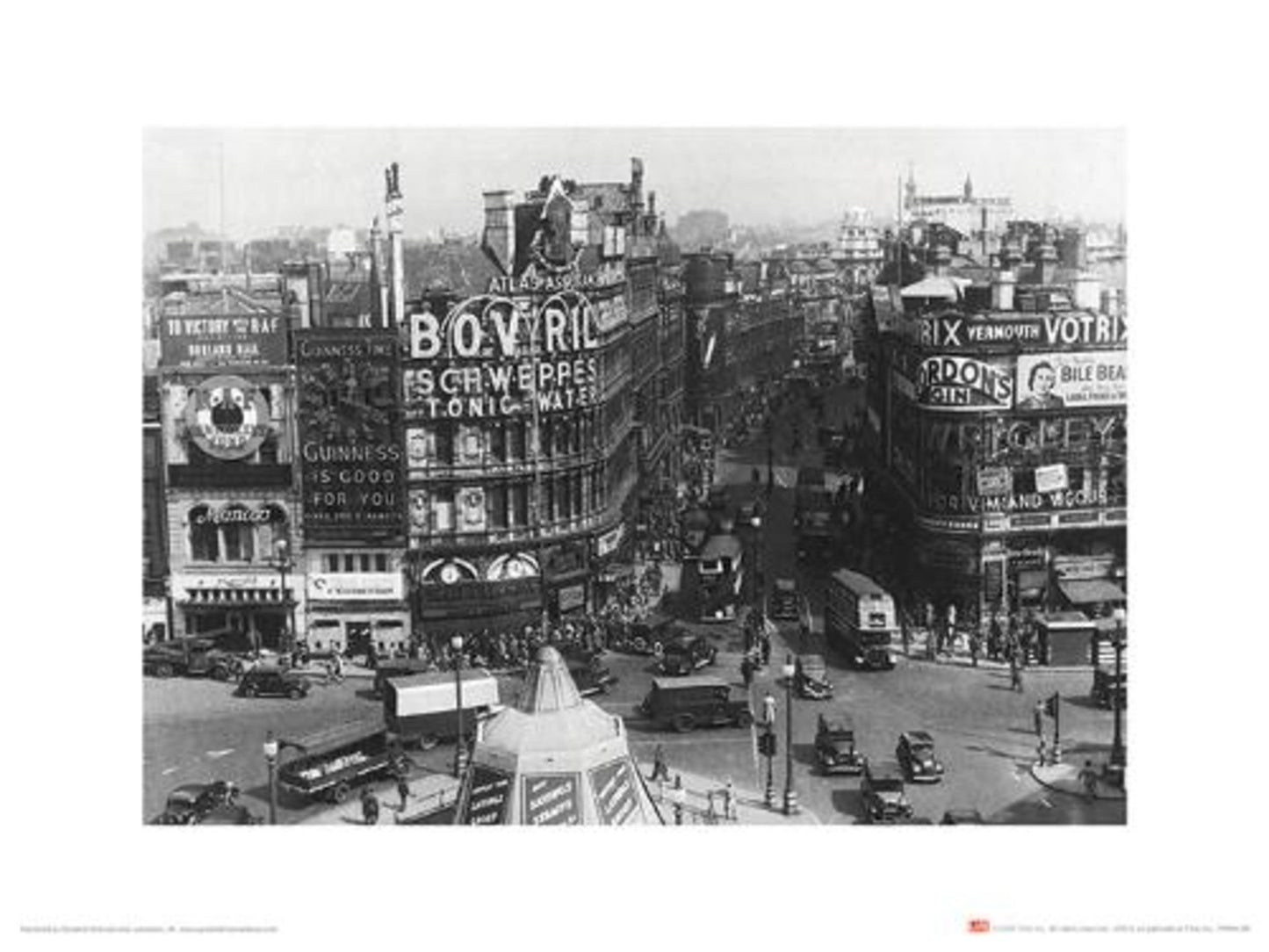 Kunstdruck Time Life - Piccadilly Circus London 1942 30x40cm