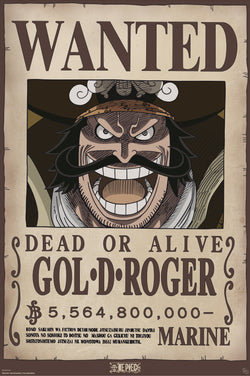 Poster One Piece - Wanted Gol .D. Roger 61x91,5cm