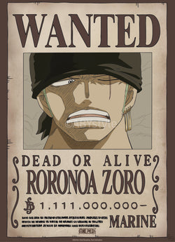 Poster One Piece - Wanted Zoro Wano 38x52cm