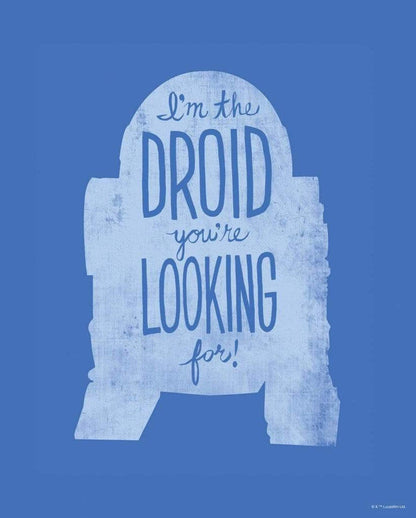 Kunstdruck Star Wars - Silhouette Quotes R2D2 40x50cm