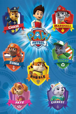 Poster Paw Patrol - Crests 61x91,5cm