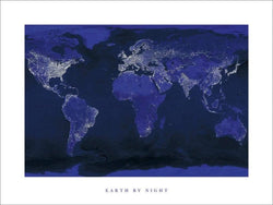 Kunstdruck Earth by Night 80x60cm