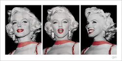 Kunstdruck Marilyn Monroe - Red Dress Triptych 100x50cm