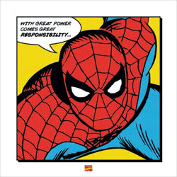 Kunstdruck Spider-Man - With Great Power 40x40cm