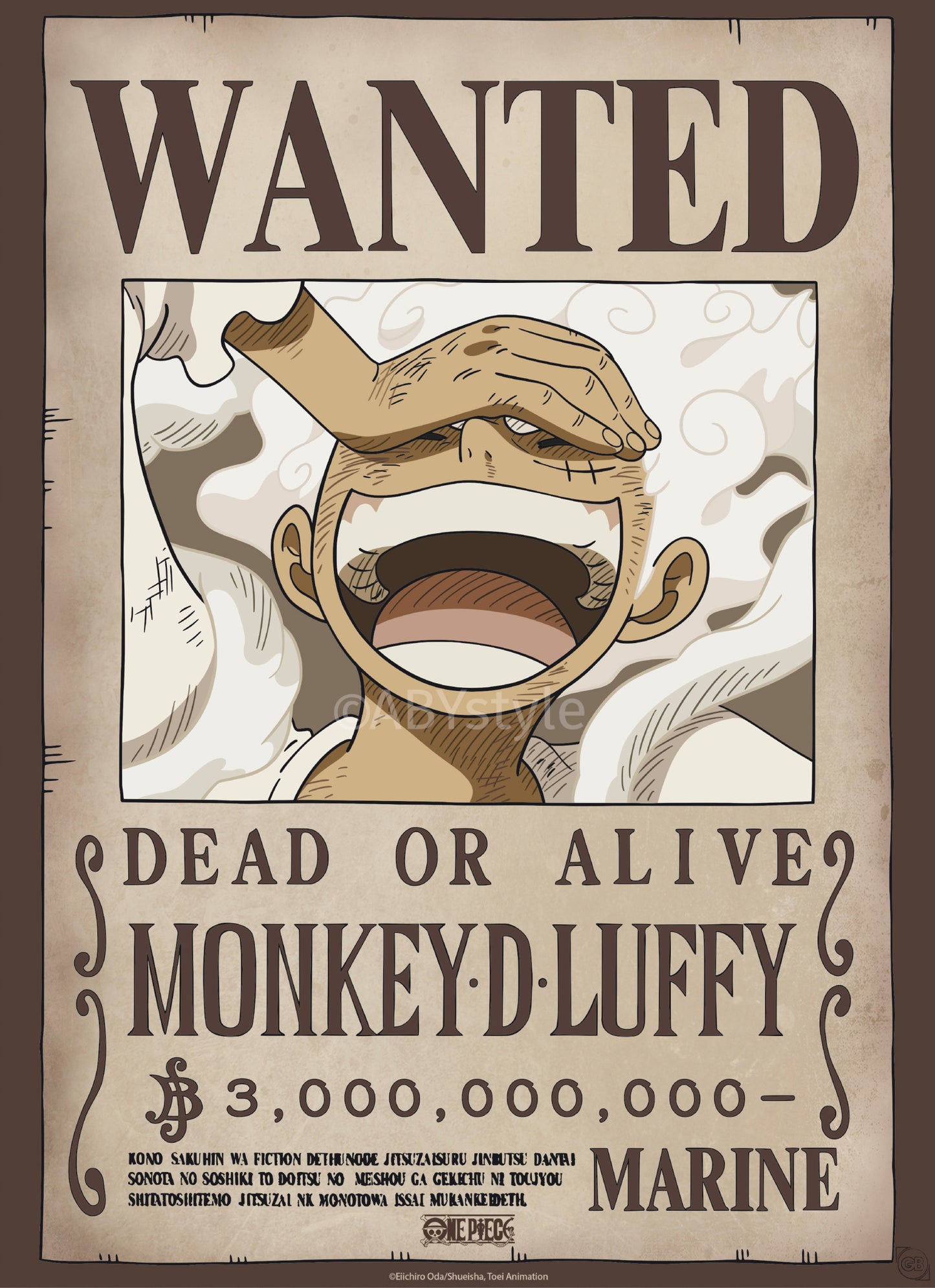 Poster One Piece - Wanted Luffy Wano 38x52cm