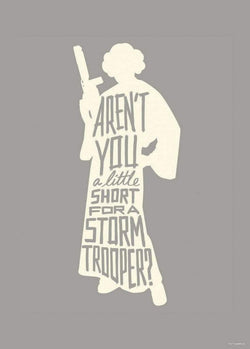 Kunstdruck Star Wars - Silhouette Quotes Leia 50x70cm