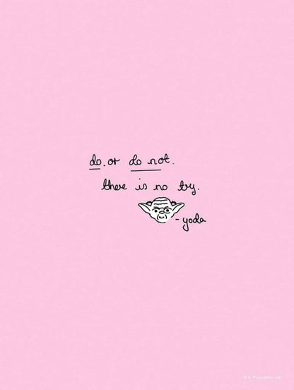 Kunstdruck Star Wars - Quote Yoda Cute 30x40cm