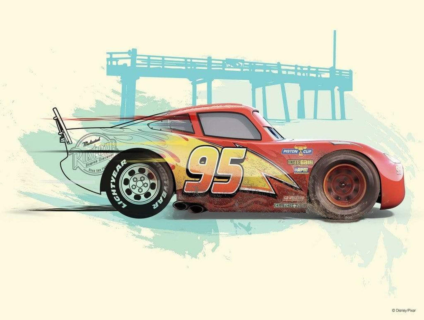 Kunstdruck Cars - Lightning McQueen - 40x30cm