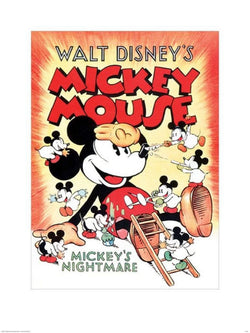 Kunstdruck Mickey Mouse - Mickeys Nightmare 60x80cm
