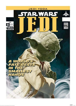 Kunstdruck Star Wars - Yoda Worlds Fate 50x70cm