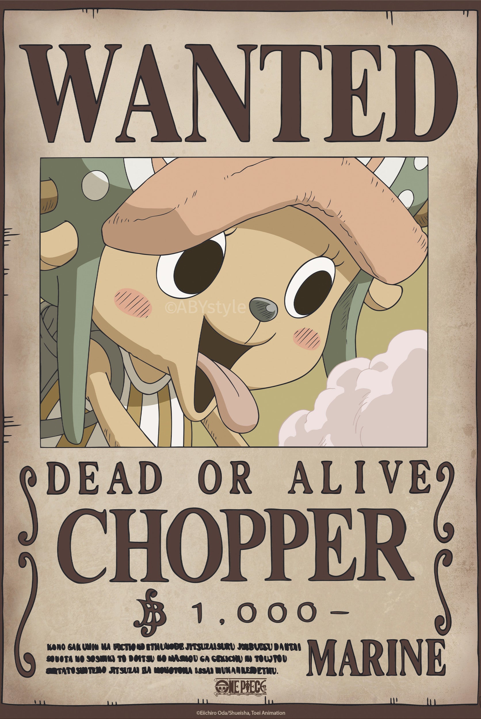 Poster One Piece Wanted Chopper Wano 38x52cm | Posters.de