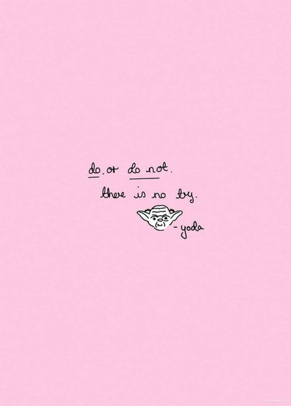 Kunstdruck Star Wars - Quote Yoda Cute 50x70cm