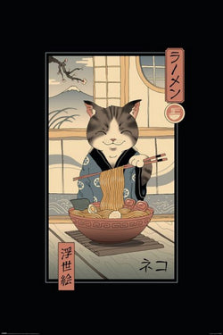 Poster Vincent Trinidad - Neko Ramen Ukiyoe 61x91,5cm