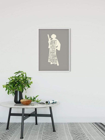 Kunstdruck Star Wars - Silhouette Quotes Leia 50x70cm