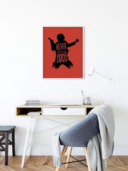 Kunstdruck Star Wars - Silhouette Quotes Han Solo 30x40cm
