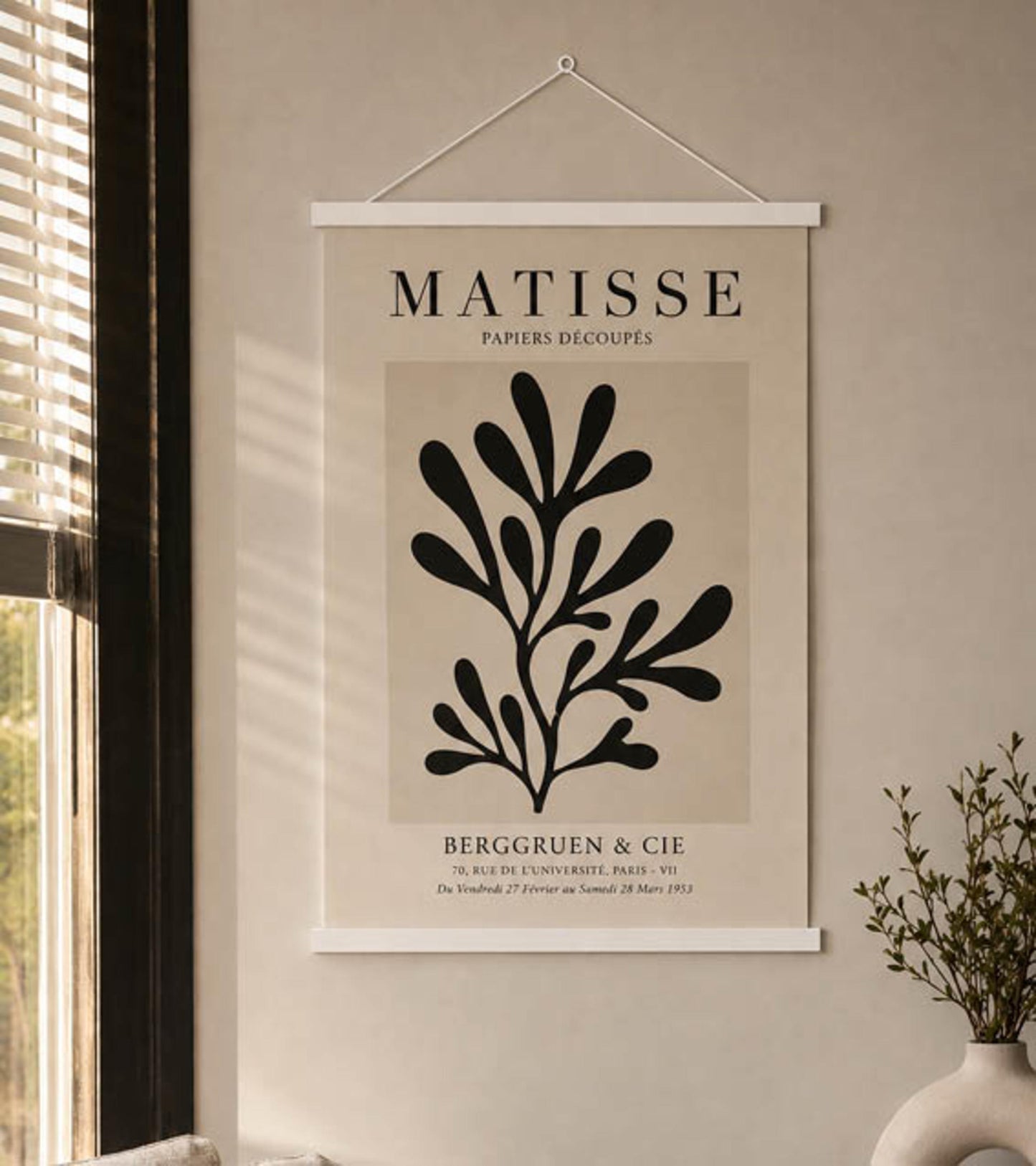 Posterhänger 93 cm Weiß - Posterleiste mit Aufhängauge