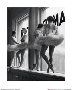 Kunstdruck Time Life Ballerinas in Window 40x50cm