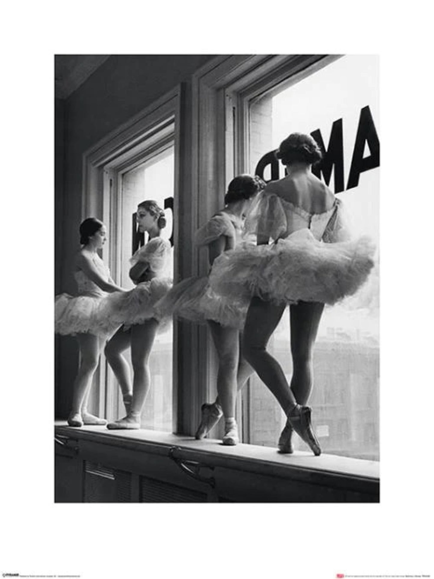 Kunstdruck Time Life Ballerinas in Window 60x80cm