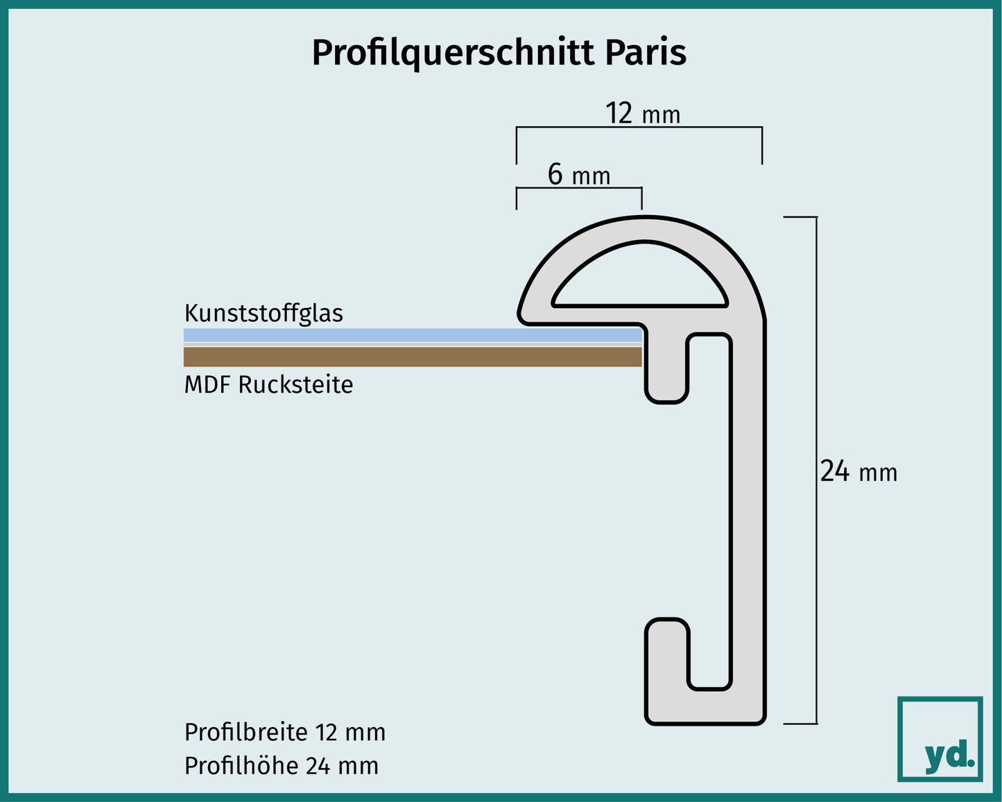 Posterrahmen 40x40cm Silber Hochglanz Kunststoff Paris