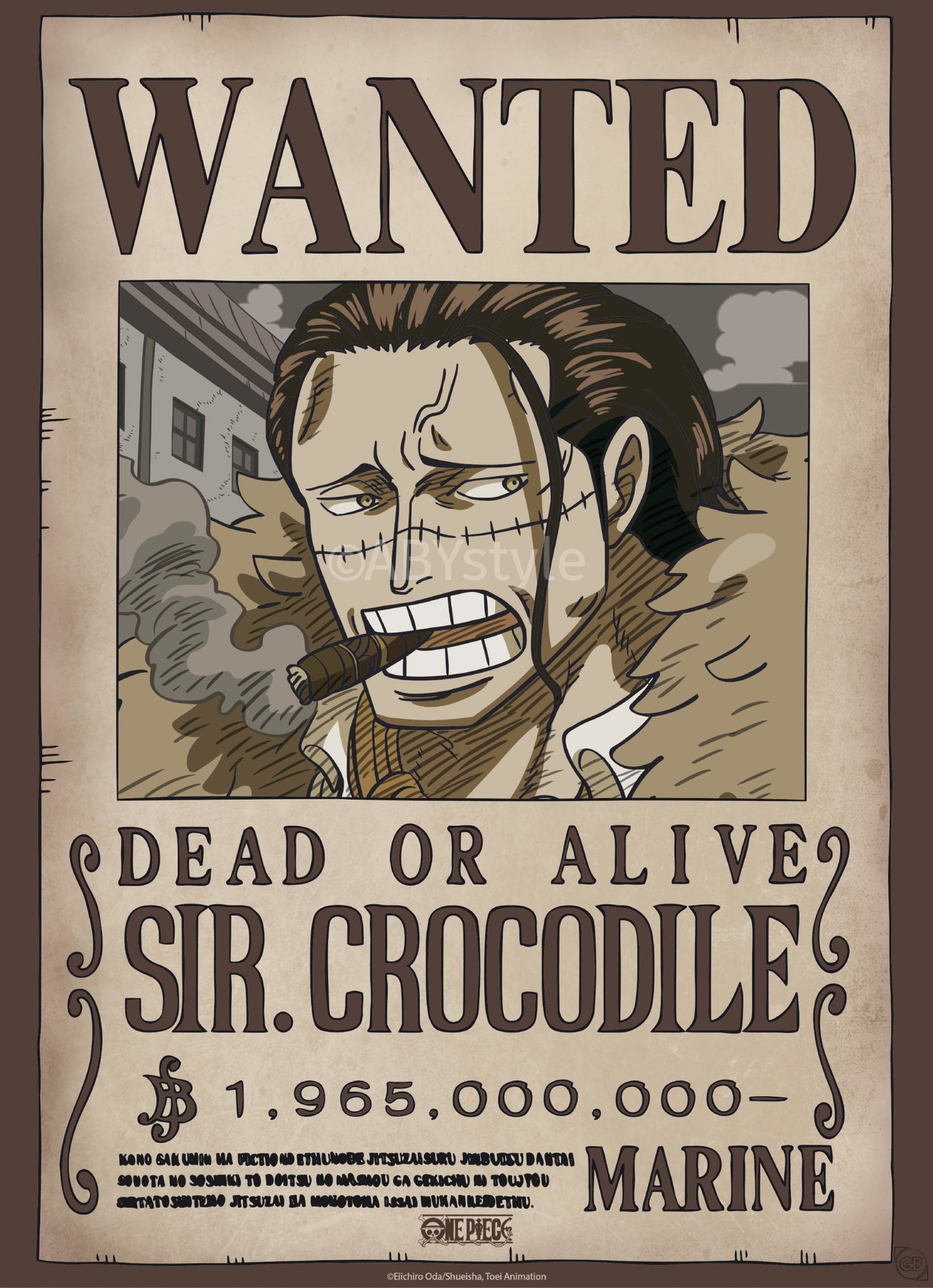 Poster One Piece Wanted Crocodile Wano 38x52cm