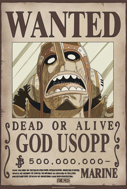 Poster One Piece Wanted Usopp Wano 38x52cm