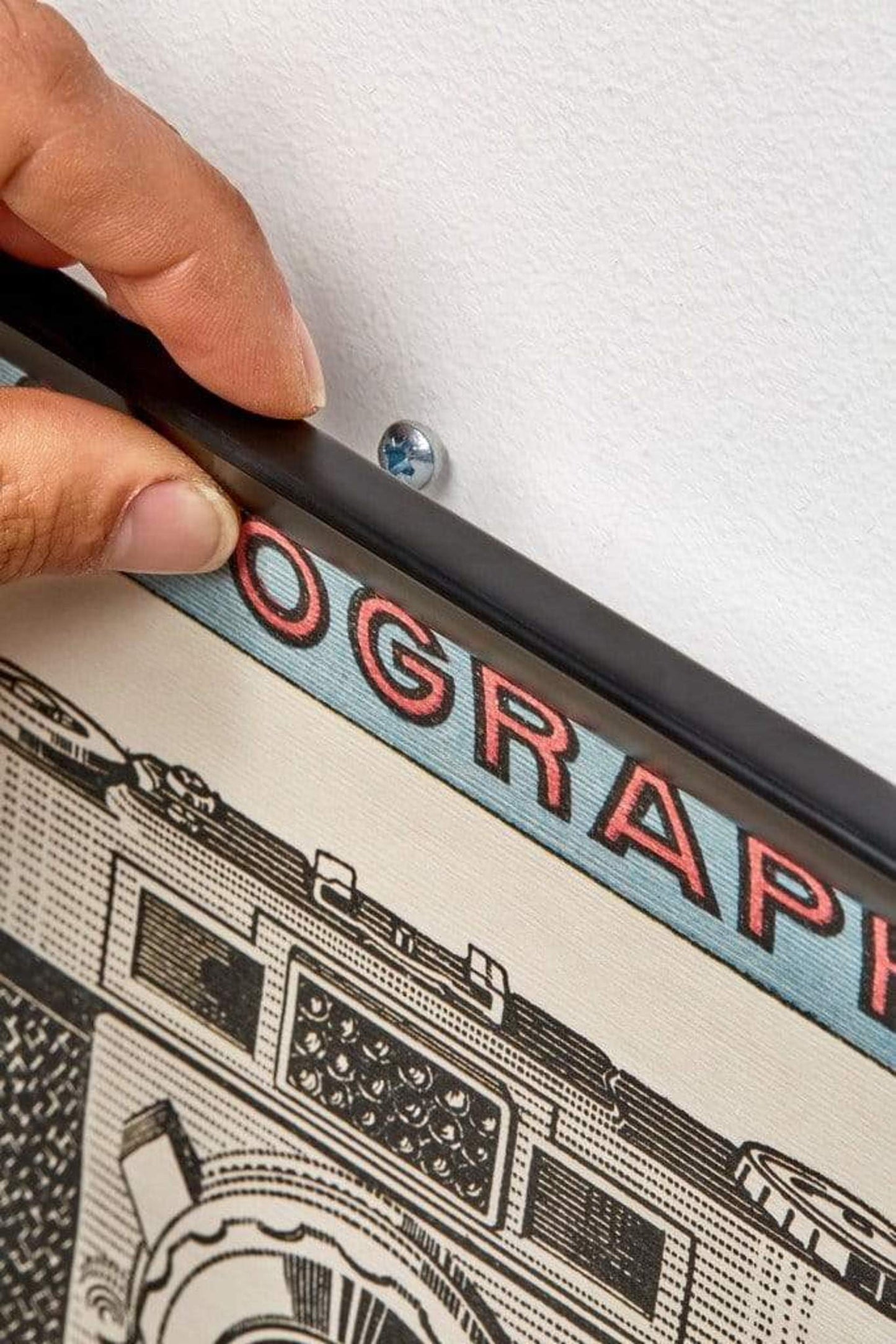Posterhänger 75cm Schwarz - Posterleiste mit Aufhängeloch