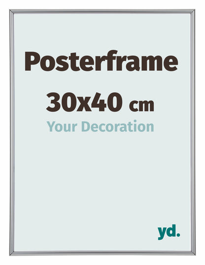 Posterrahmen 30x40cm Silber Hochglanz Kunststoff Paris