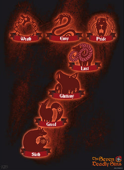 Poster The Seven Deadly Sins - 7 Sins 38x52cm
