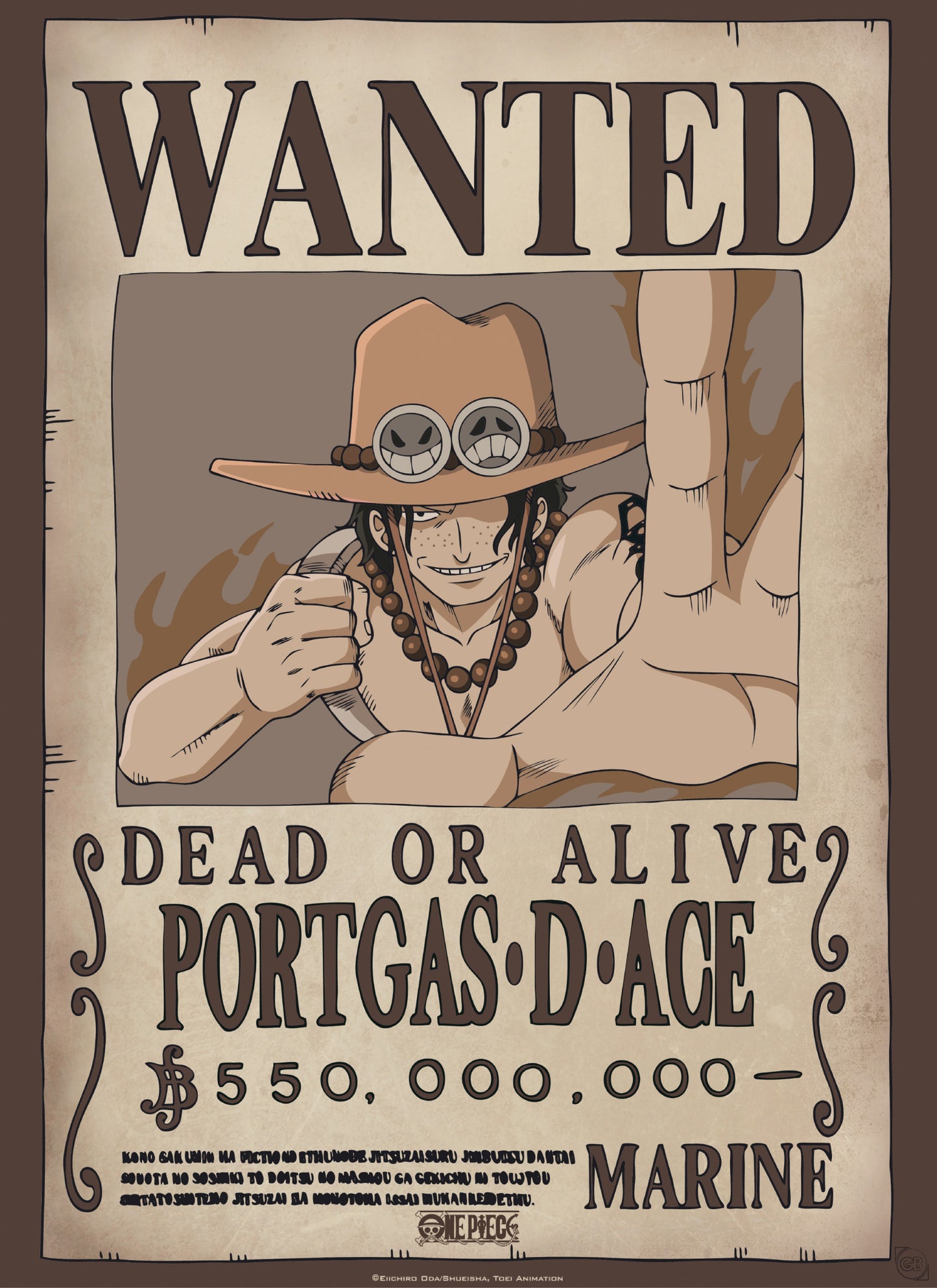 Poster One Piece Wanted Ace 38x52cm
