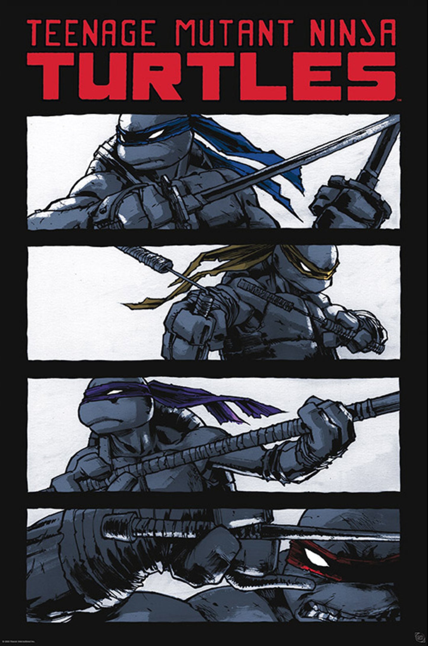 Poster TMNT Comics Black & White  61x91,5cm