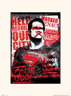 Kunstdruck Batman vs Superman - Superman - False God 30x40cm