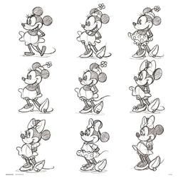 Kunstdruck Disney Minnie Sketch 30x30cm