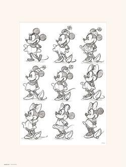 Kunstdruck Disney Minnie Sketch 30x40cm
