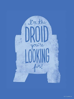 Kunstdruck Star Wars Silhouette Quotes R2D2 30x40cm