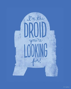 Kunstdruck Star Wars Silhouette Quotes R2D2 40x50cm