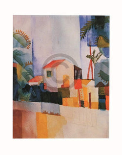 Kunstdruck August Macke - Weißes Haus 56x71cm
