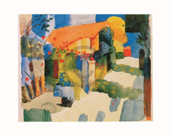 Kunstdruck August Macke - Haus im Garten 71x56cm