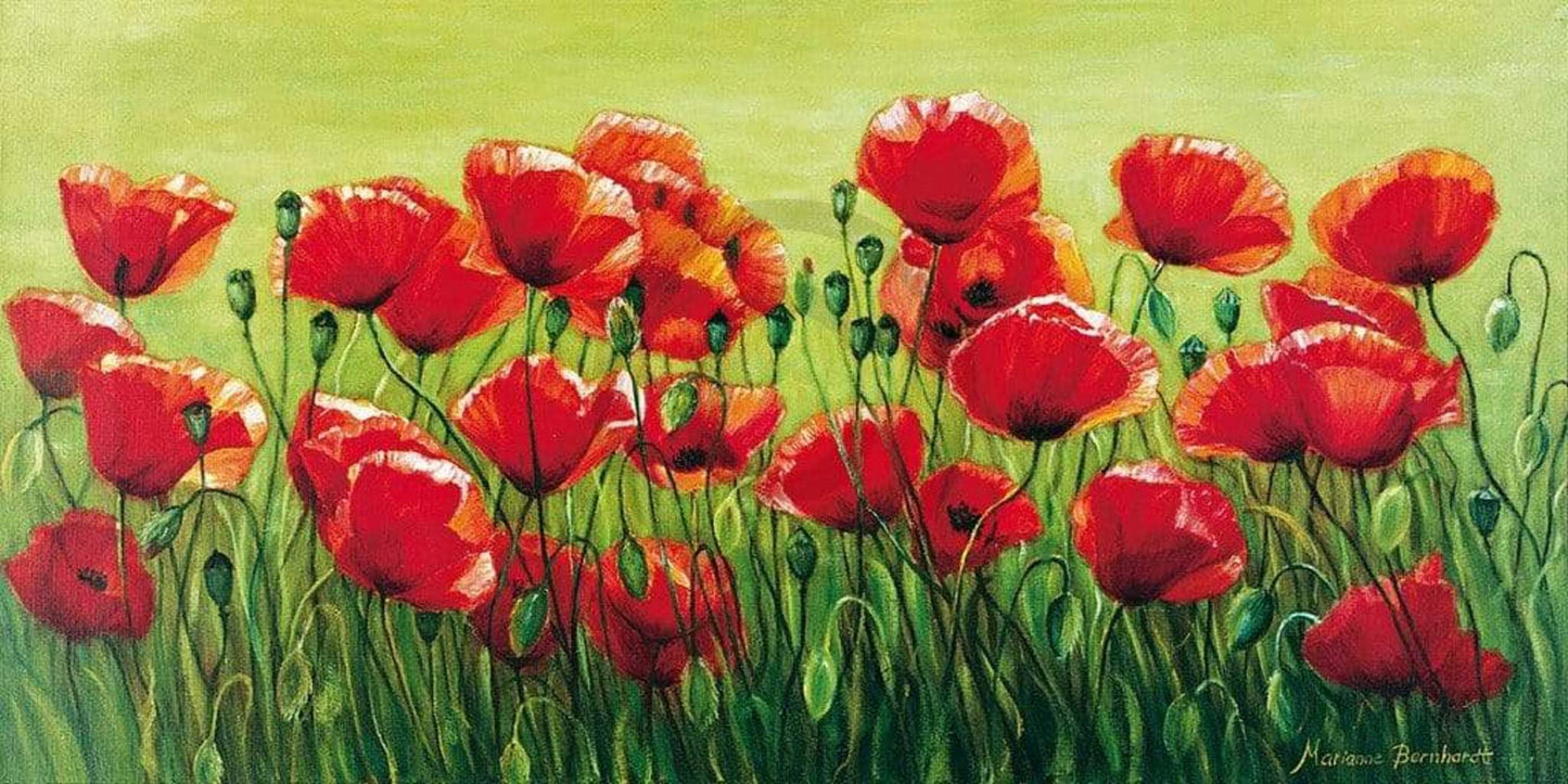 Kunstdruck Marianne Bernhardt - Klatschmohnwiese 100x50cm