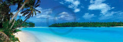 Kunstdruck Shutterstock - Panoramic Lagoon 95x33cm